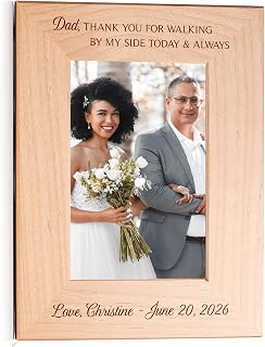 Lifetime Creations Engraved Personalized Father of The Bride Frame (4" x 6" Portrait) - Personalized Wedding Thank You Gift, Gift for Dad