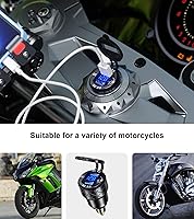 Vista 7 de Kewig Aluminum DIN Plug Charger Motorcycle Dual Quick 3.0 USB Charger Power Adapter with LED Display Waterproof for 12V-24V BMW Ducati Triumph DIN