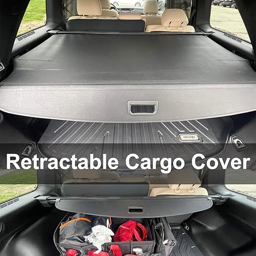 Miniatura 5 de Cubierta de carga para Jeep Grand Cherokee L 2021 2022 2023 2024 Accesorios (3 filas, WL), compatible con Jeep Grand Cherokee L, cubierta de carga