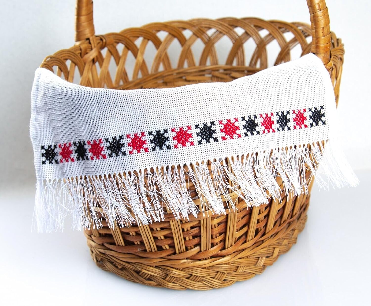 Rushnichok Ukraine Easter Napkin RUSHNYK Hand Cross-Stitch Embroiderн Branch Willow 26 x 35 cm