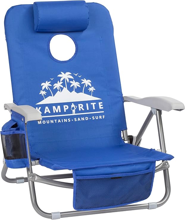 Kamp-Rite Beach Chair Cornhole Combination Game SAC-IT-UP Backpack Beach Chair Beach Camping Tailgating Game Chair Multi Functional 8 positstion