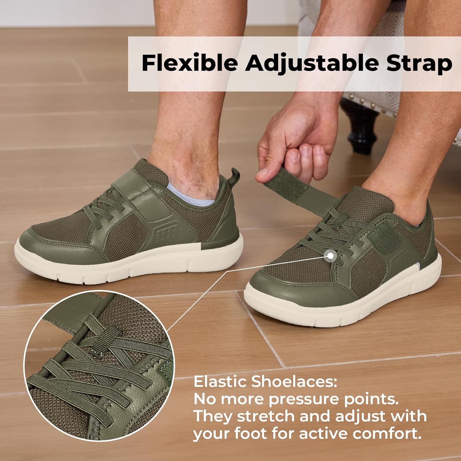 FitVille Wide Diabetic Walking Shoes for Men, Lightweight Non-Slip Breathable Casual Shoes for Swollen Feet for Standing All Day - Image 6