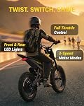 Jasion Patrol 52 Vélo électrique pour adultes et adolescents4000W Hauteur maximale 40MPH Vélo électrique avec 52V 30AH 1560Wh Batterie E Dirt Bike,50-Mile Gamme,19'/17'' Pneus hors route, Freins hydrauliques complets et suspension double