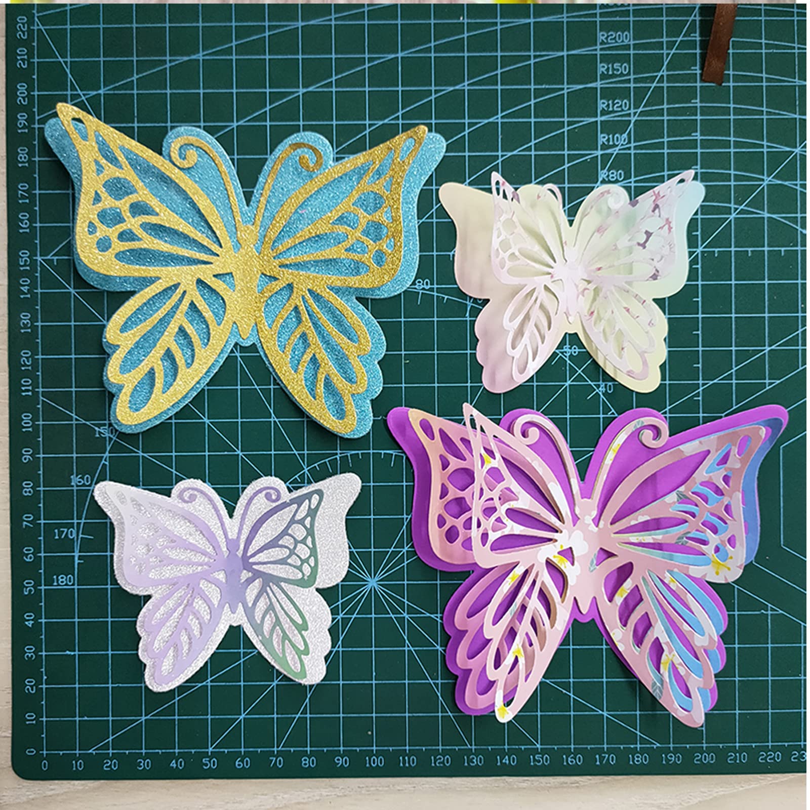 2 Fustelle A Farfalla In Metallo Per Scrapbooking E Biglietti – Acciaio Al Carbonio, Dimensioni 18,5x9,5cm
