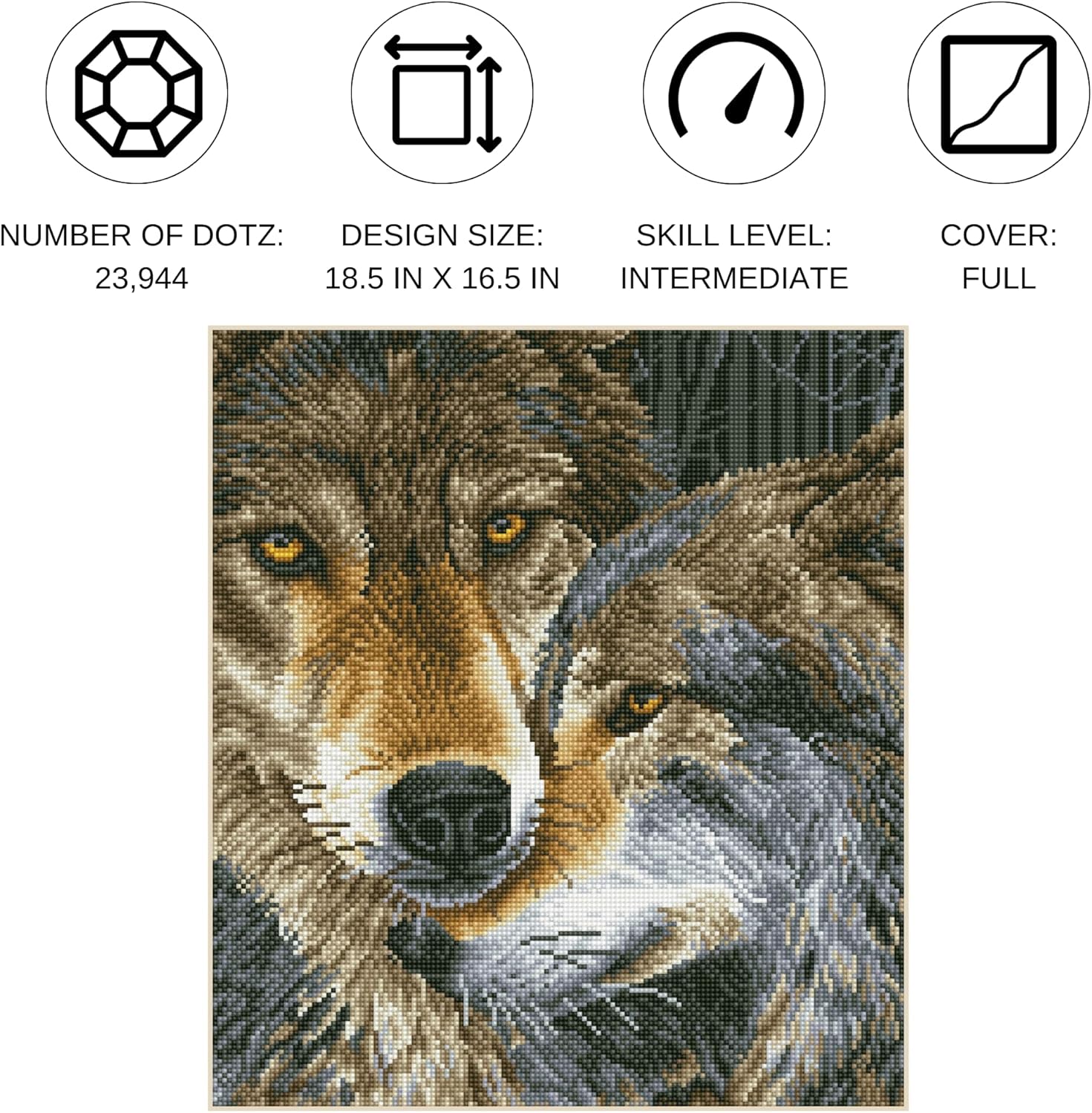 DIAMOND DOTZ Muzzle Nuzzle Diamond Painting Kits for Adults - Diamond Art Kits a Relaxing Creative Craft Kit with Dotz Gems 18x16