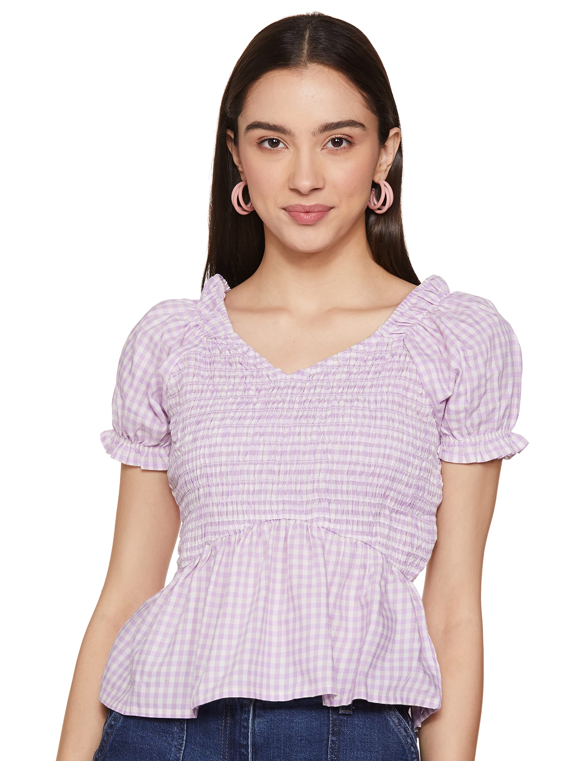 max Women Regular Fit Striped Puffed Sleeve Peplum Top-picture-23