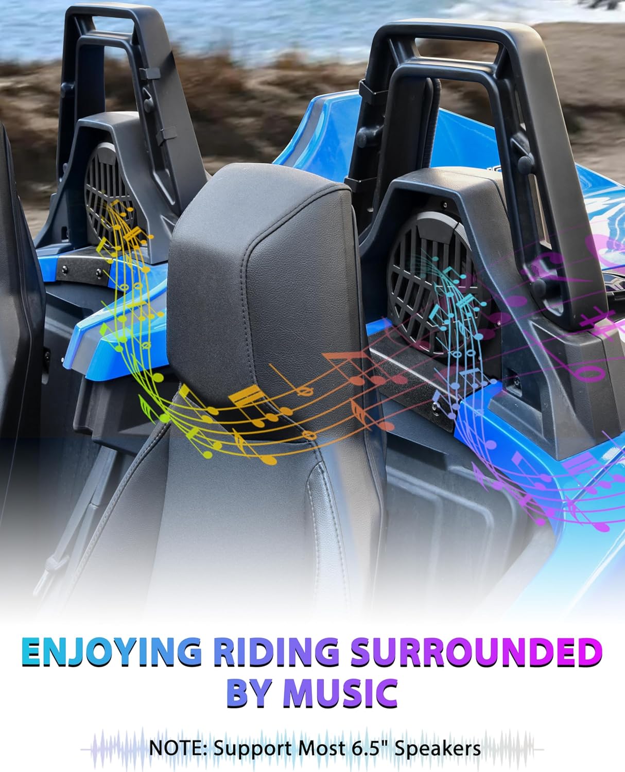 6.5" Speaker Enclosures Pods for Polaris Slingshot 2020-2025, Rear Seat 6.5in Speaker Panels Mounts Bracket for Polaris Slingshot S SL SLR R LE 2020-2025 Accessories (2PCS)