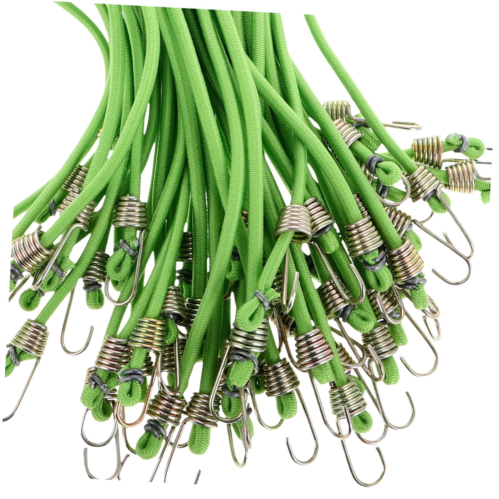 GANAZONO 50 Pezzi Corde Elastiche Mini per Bagagli con Ganci, Lunghezza Regolabile, Fissaggio Sicuro per Campeggio e Trasporto