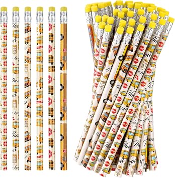 Fullhawl 120 Pcs School Bus Driver Gifts Pencils with Erasers Gifts for Bus Appreciation Week Thank You Pencils Essentials for Back to School Men Retired Supplies