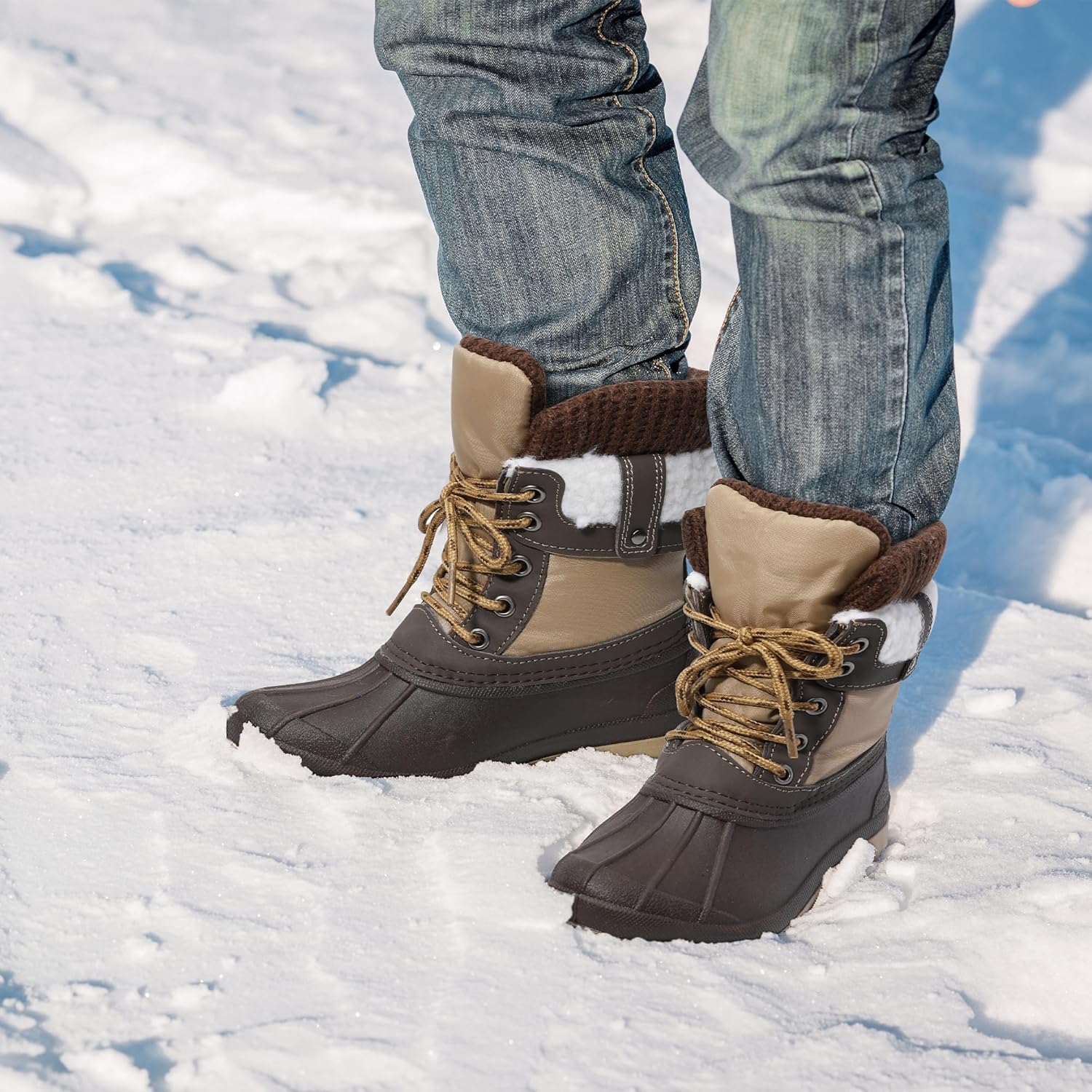 Boys Girls Winter Snow Boots Water Resistant Anti-slip Warm Lining Shoes (Little Kid/Big Kid)