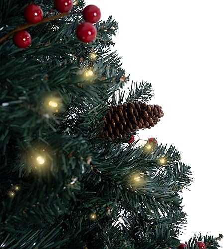 Miniatura 16 de Naomi Home Árbol de Navidad nórdico de 7.5 pies con luces, árbol de Navidad realista y encantador preiluminado con 1266 puntas de rama, 700 luces