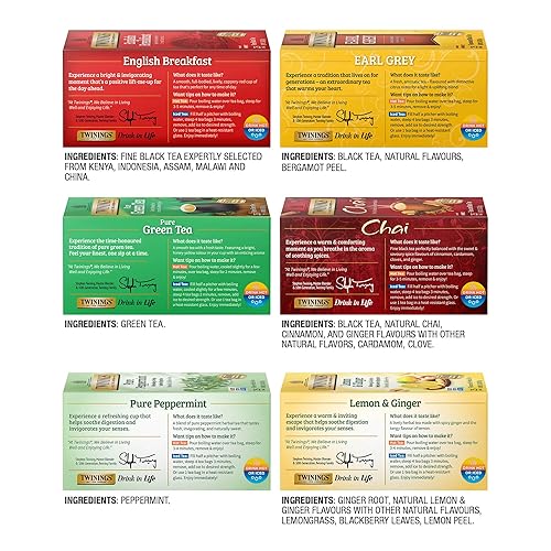 Vista 46 de Twinings, Pure Green Tea - Té verde con sabor suave y aroma atractivo con cafeína, disfruta caliente o helado, bolsas de té individuales