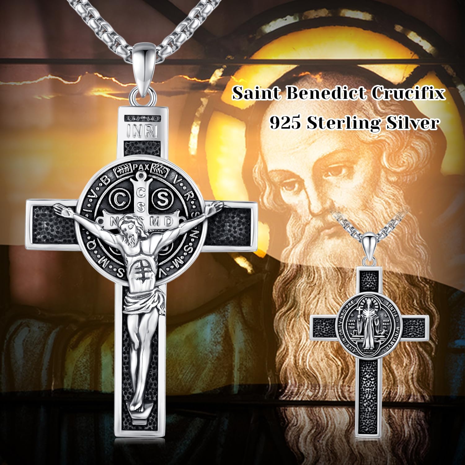 TwoAnts 925 Sterling Silver Patron Saint Medal Necklace Protection Catholic Jewelry Gifts for Men Women - Image 7