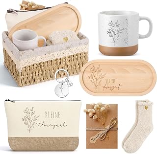 Geiserailie Kleine Auszeit Geschenkkorb Ritual Geschenkset Wellness Set für Frauen Entspannung Geschenk Geburtstag Geschenke für Freundin Schwester Mama Oma Patin Kollegin Chefin Lehrerin(Ästhetisch)