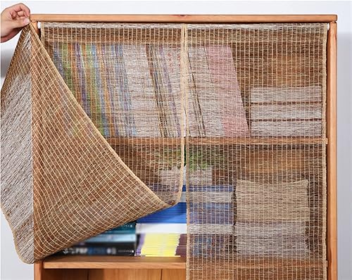 Miniatura 2 de Liveinu Cortinas de gabinete Ramio para cocina, baño, cortina a prueba de polvo para estantes, panel de pared, puerta colgante, gancho y bucle,