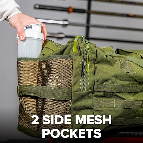 Miniatura 3 de Serious Steel Fitness Bolsa de gimnasio Bolsa de lona de nailon 1000D Resistente, OD Green - Mid Bud, Bolsa de lona de nailon 1000d