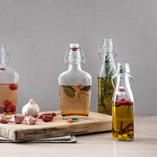 Miniatura 2 de Bormioli Rocco, botella de 8 onzas, con tapa, de vidrio, Transparente