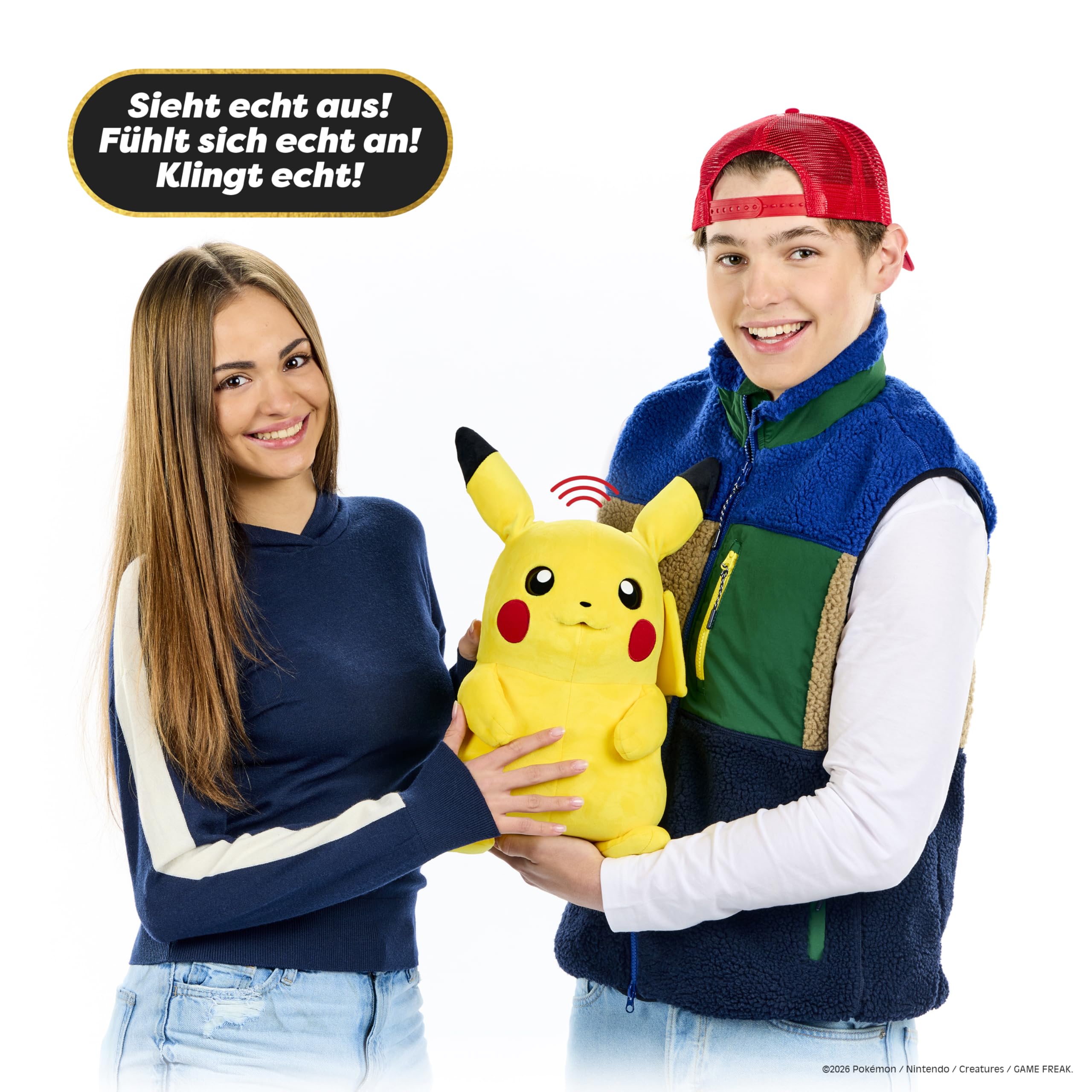 Wow! Stuff Pokémon Pikachu Puppetronic by RealFX I Interaktive Handpuppe 40 cm I 120+ Geräusche & Aktionen I Beweglicher Mund, leuchtende Wangen, blinzelnde Augen, bewegliche Ohren I ab 8 Jahren