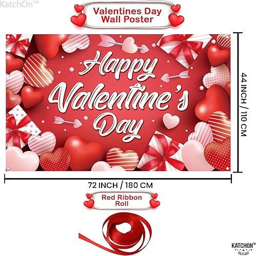 Miniatura 4 de KatchOn, Cartel de feliz día de San Valentín, extragrande, 72 x 44 pulgadas, bonitos vasos de San Valentín, 6 diseños, paquete de 12, telón de fondo
