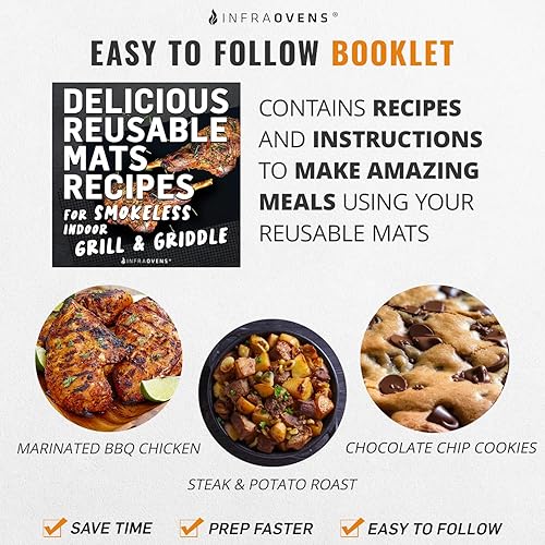 Miniatura 6 de Alfombrillas reutilizables para parrilla y parrilla Ninja Sizzle GR101, accesorios para plancha eléctrica interior con tapa para cocinar y asar,