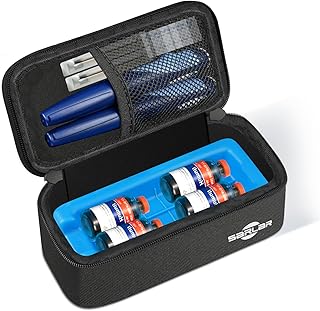 sarlar Insulin Vial and Pen Cooler Travel Case with TSA Approved Ice Brick, Diabetes Supplies Carrying Bag for Keep Medicine Cool & Storage, Portable Protection for Daily Life and Trips