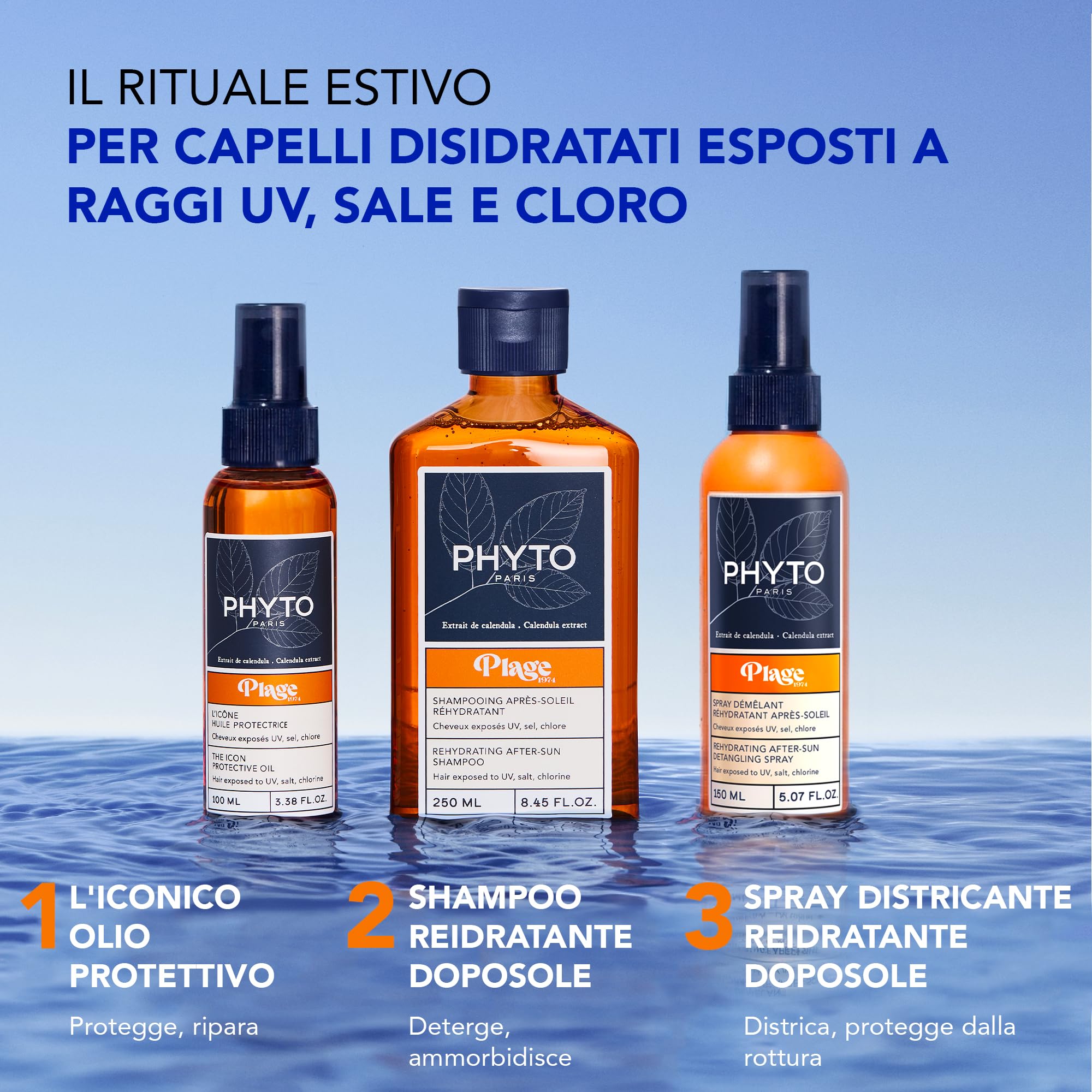 Phyto Paris - Phytoplage - Spray districante reidratante doposole - Capelli Esposti a UV, Sale e Cloro - 150 ml