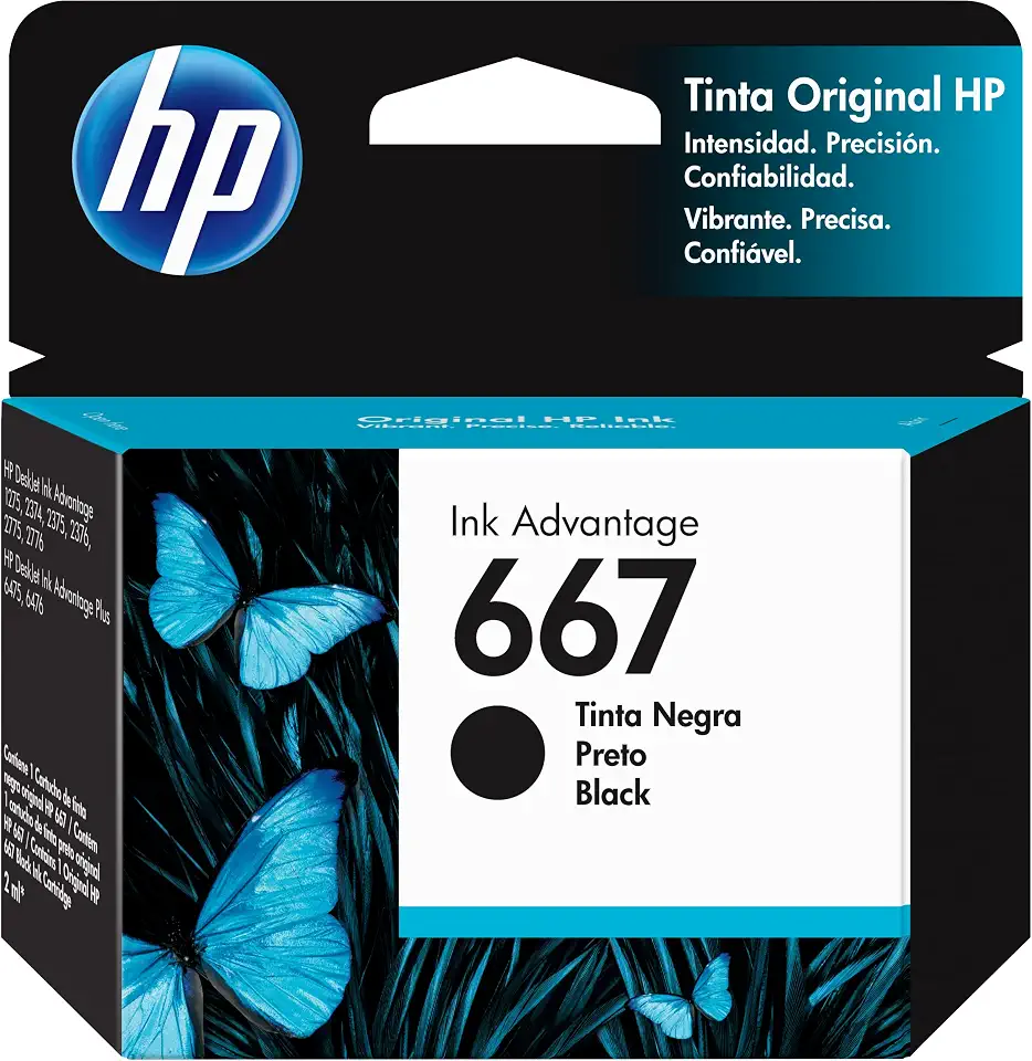 Cartucho de Tinta HP 667 3Ym79AL Preto 29291