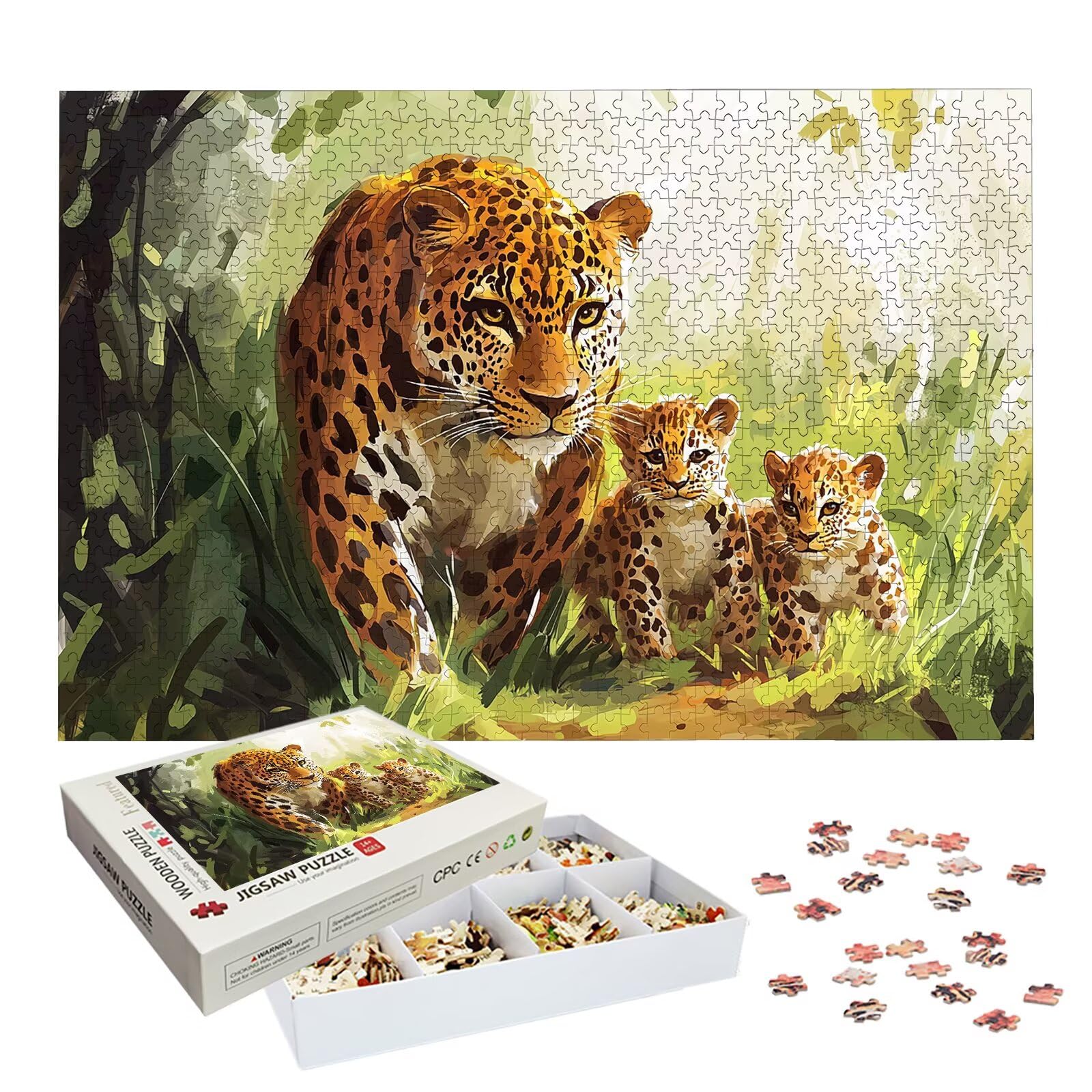 Puzzle 4000 Pezzi Leopardo, Puzzle Animale 4000 Pezzi Arte per Adulti e Bambini, Misura: 141.5x87.5 cm, Puzzles Legno per Adulti con Squisita Scatola di Imballaggio, Regalo Donna, Regalo Uomo, -9129