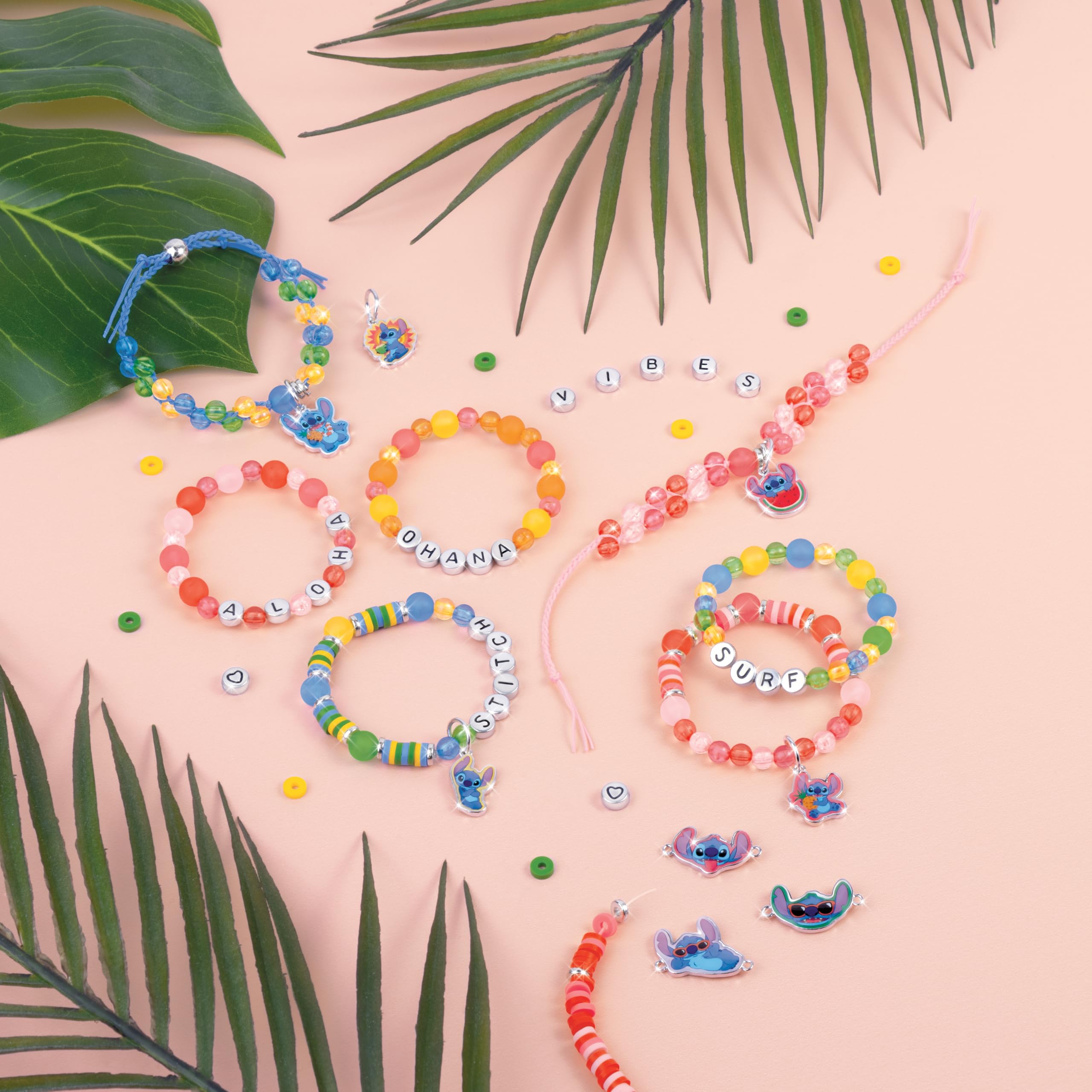 HOAQPPOY Kit De Bracelets Et Collier Stitch – Perles Et Boîte à Bijoux – Cadeau DIY Enfant 7 à 14 Ans – Bleu