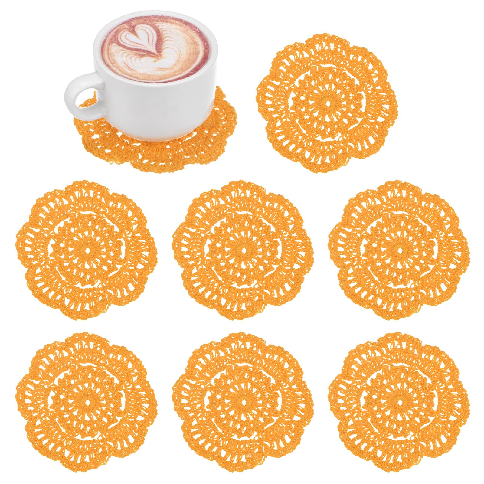 M METERXITY 8-Pack Handmade Crochet Coasters