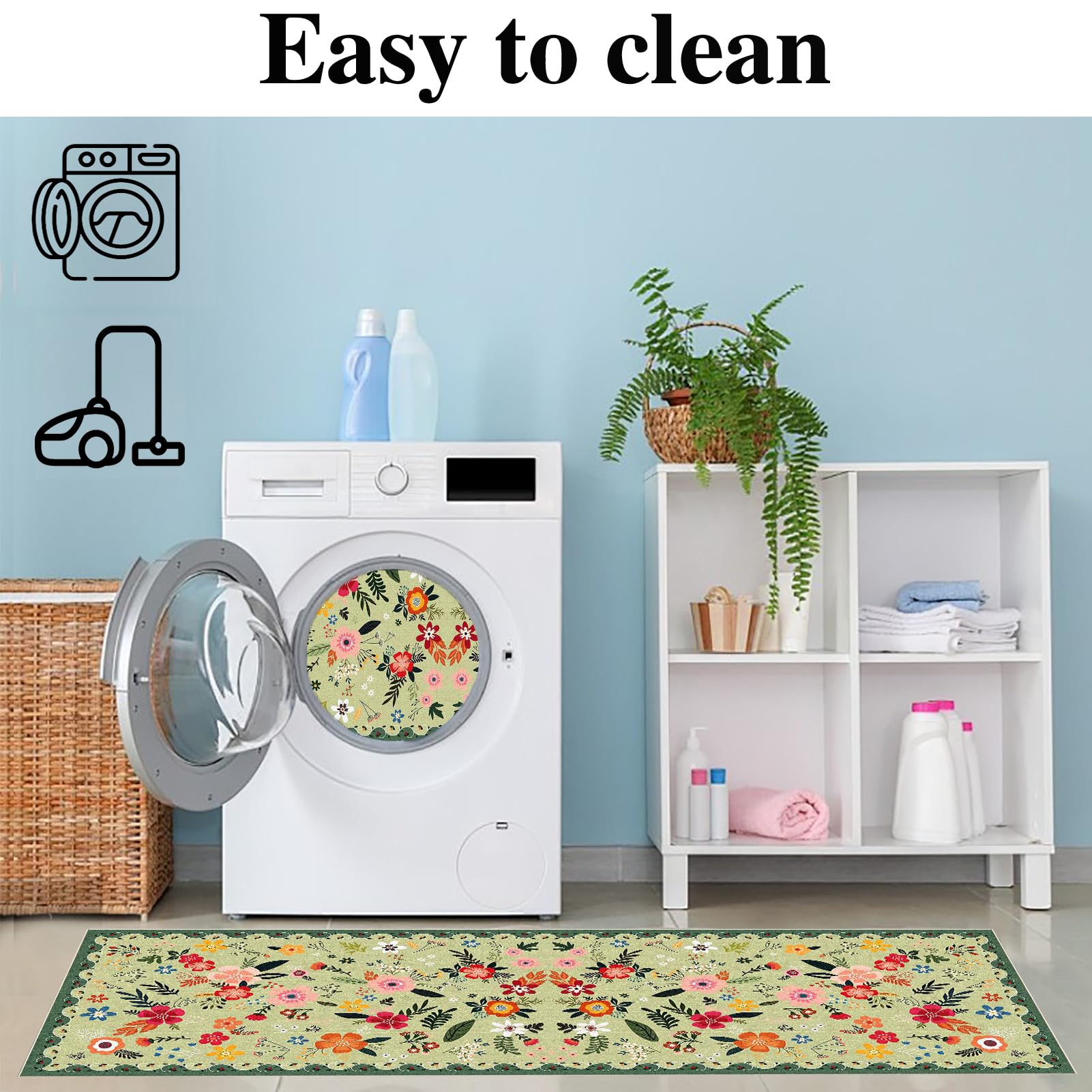 Tappeto Cucina Antiscivolo Lavabile 80 x 280 cm Tappeto Ingresso Corridoio Tappeto Passatoia per Corridoio Moderno Tappeto Corridoio Lungo per Salotto Camera da Letto Casa Ingresso Interno