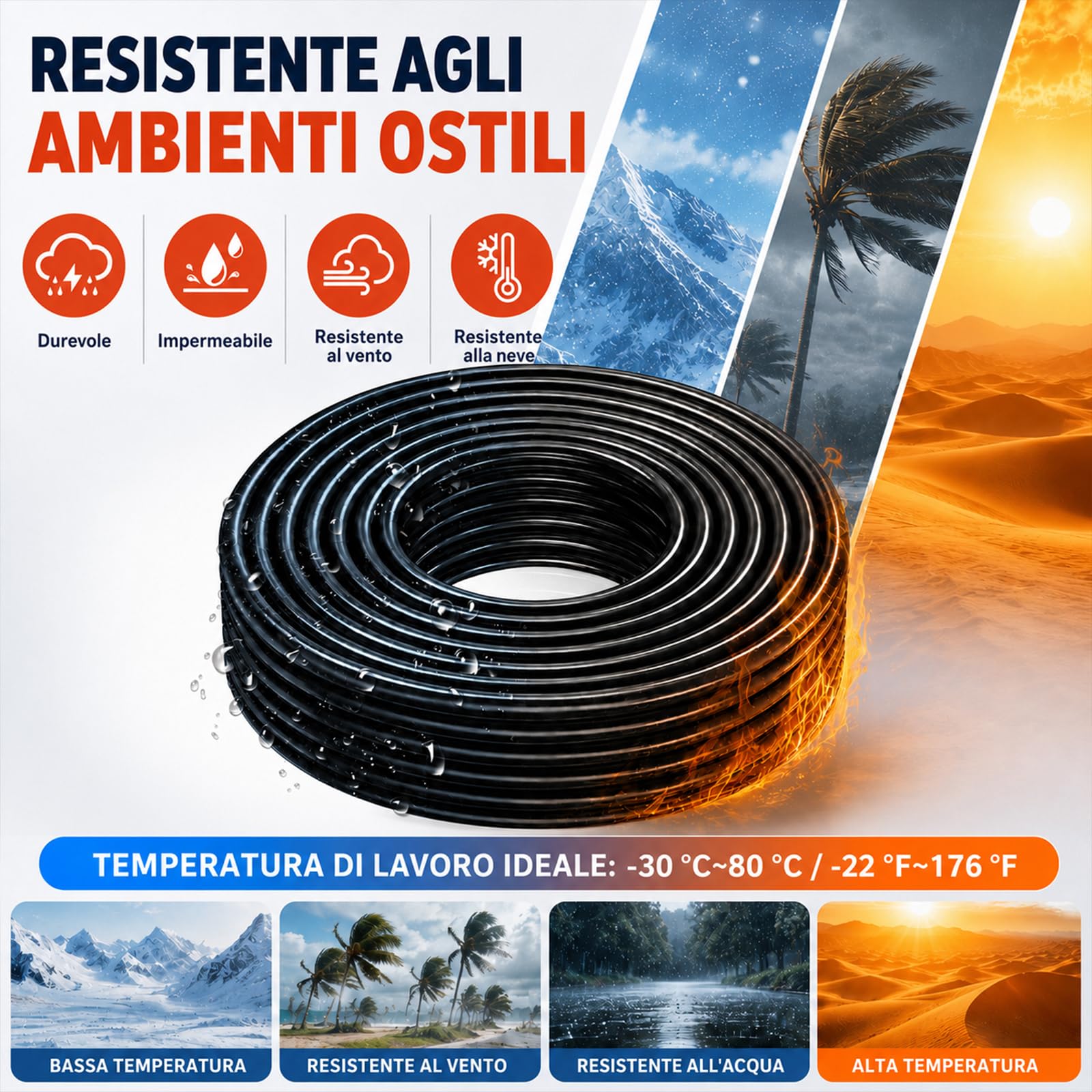 Cavo Elettrico Flessibile 16AWG 3 x 1,5 mm², 20 m in Rame Stagnato, Cavo Bipolare per Bassa Tensione 5V/12V/24V, per Illuminazione LED, Auto, Altoparlanti, RC e Fai da Te