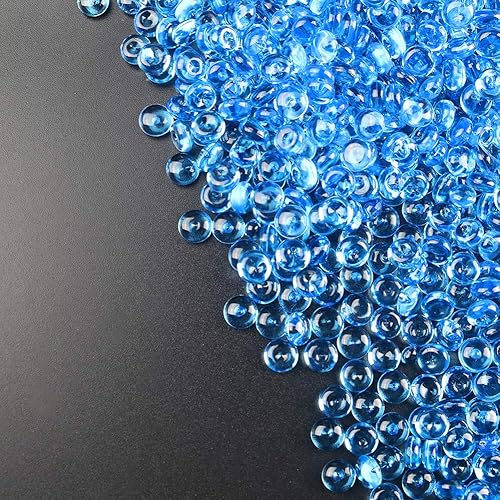 Miniatura 9 de PMLAND Mini mármol plano acrílico, guijarros, cuentas de 3500 piezas de 0.236in de diámetro para rellenos de jarrón, soporte para brochas, mesa de