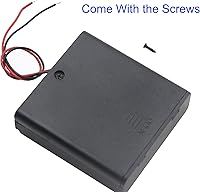 Vista 5 de Paquete de 3 4 pilas AA de 6 V con interruptor, 4 soportes de batería AA de 1.5 V con cables e interruptor