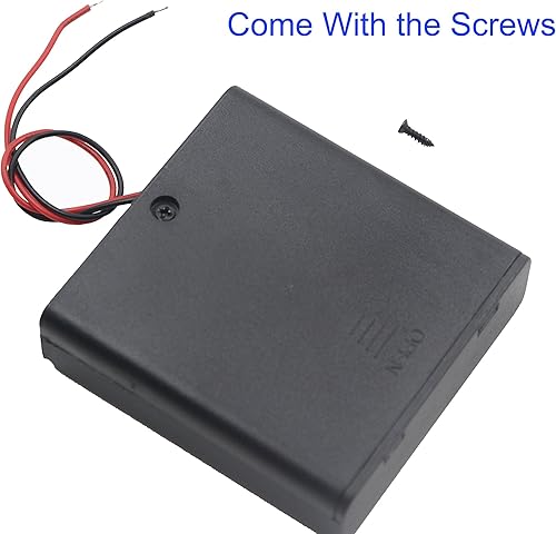 Miniatura 5 de LAMPVPATH Paquete de 3 4 soportes de batería AA con interruptor, soporte de batería de 6 V con interruptor, 4 soportes de batería AA de 1.5 V con