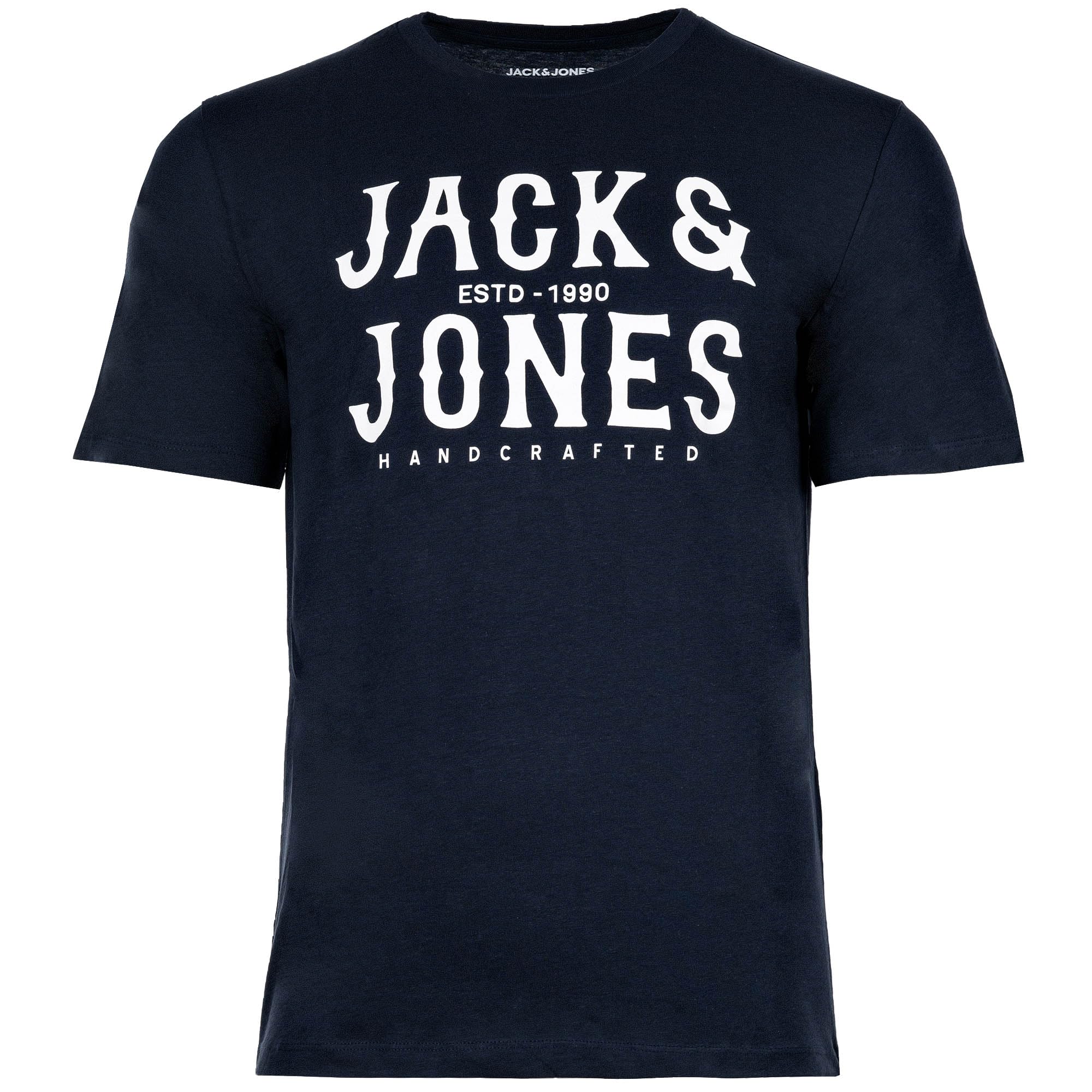 JACK & JONES Męski zestaw 5 t-shirtów w różnych stylach, nadrukach i kolorach, z bawełny