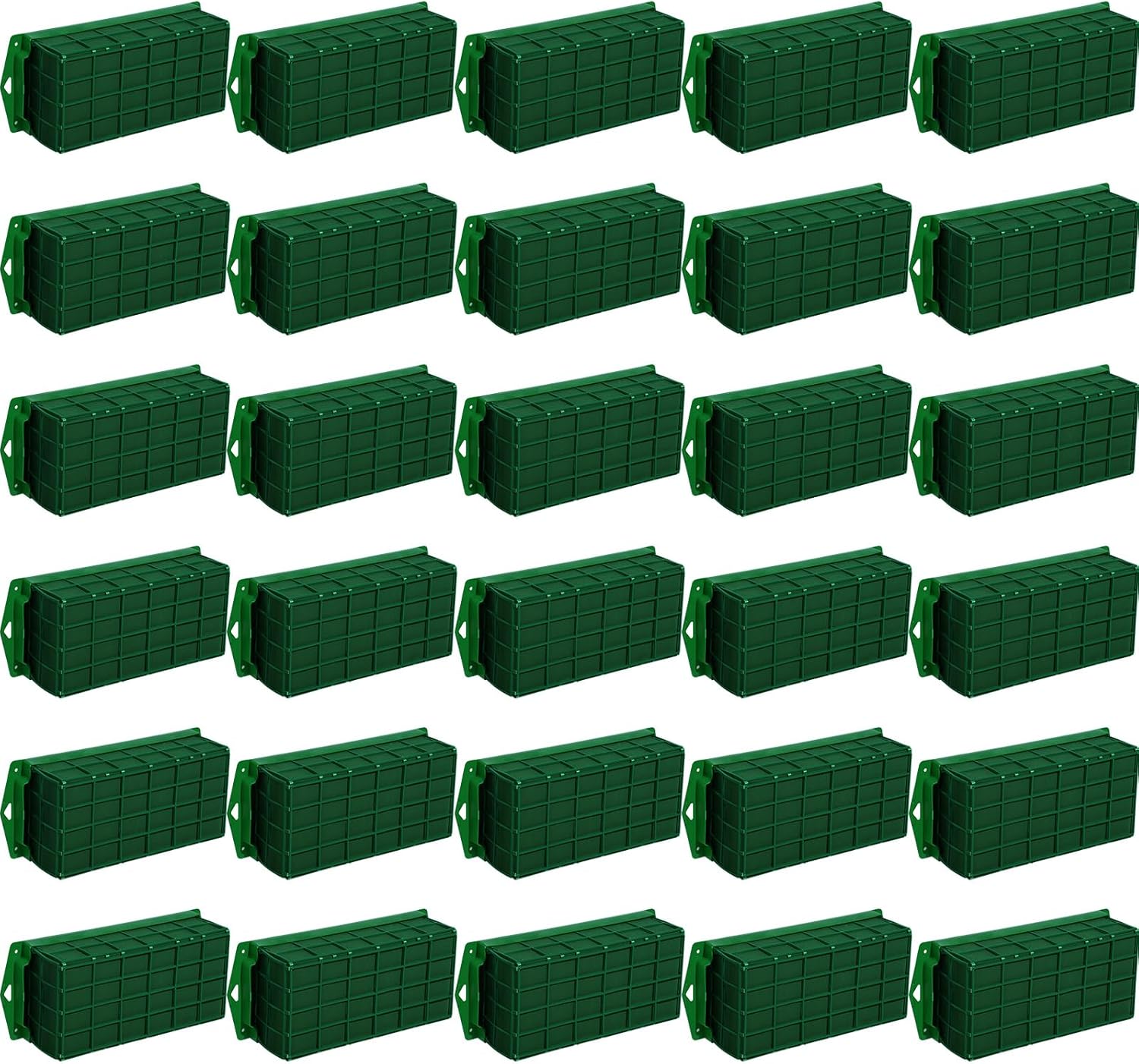 Boao 30 Pieces Floral Foam Cage Holder with Floral Foam for Fresh Flowers Cage Bowl for Table Centerpiece Flower Arrangement, Rectangle, 11.8 x 4.7 x 3.1 Inch