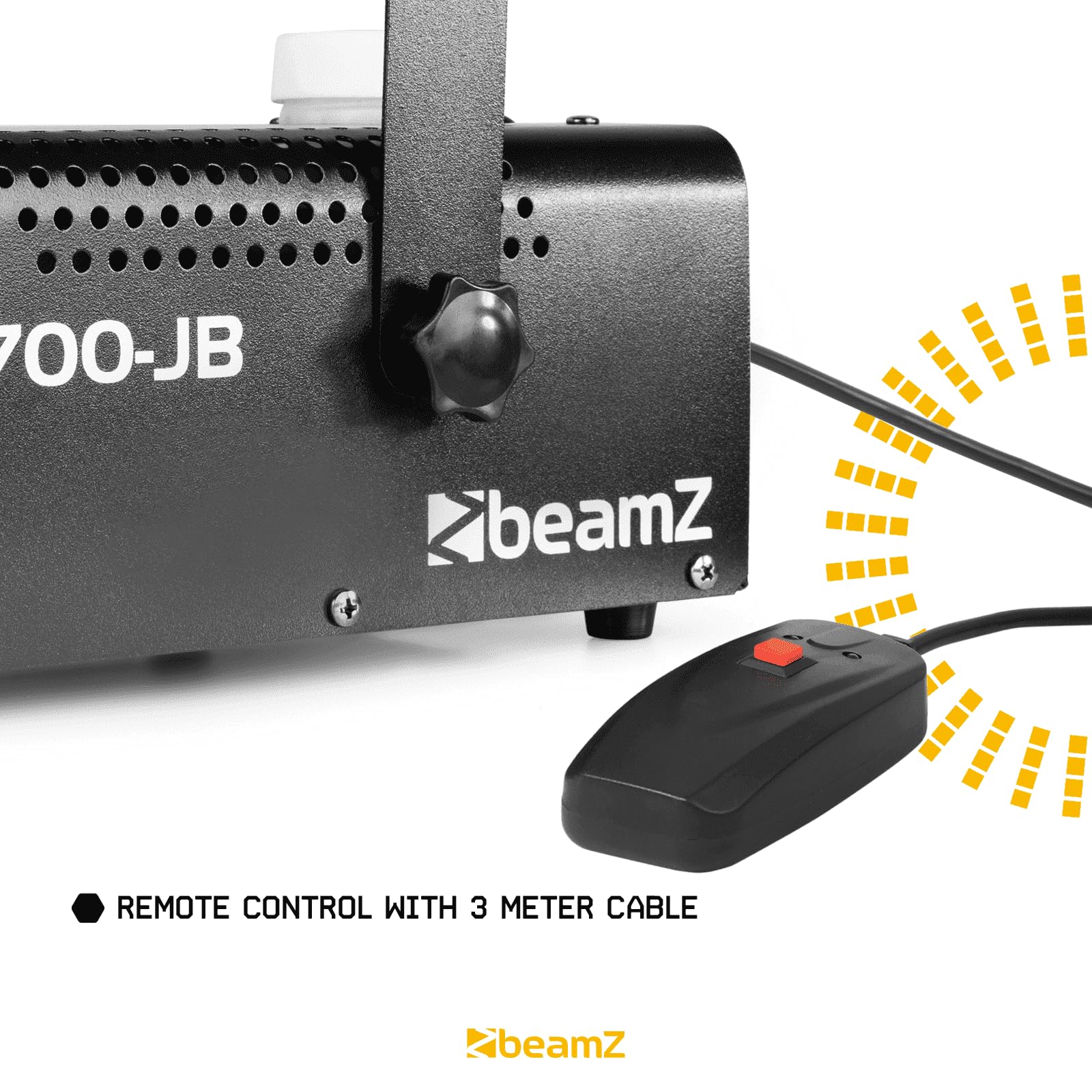 BeamZ Nebelmaschine mit LED Discokugel & Fernbedienung, 700W Fog Machine mit RGB Jelly Ball, Lichteffekte für Party, Mini Nebelmaschine Halloween, Rauchmaschine klein