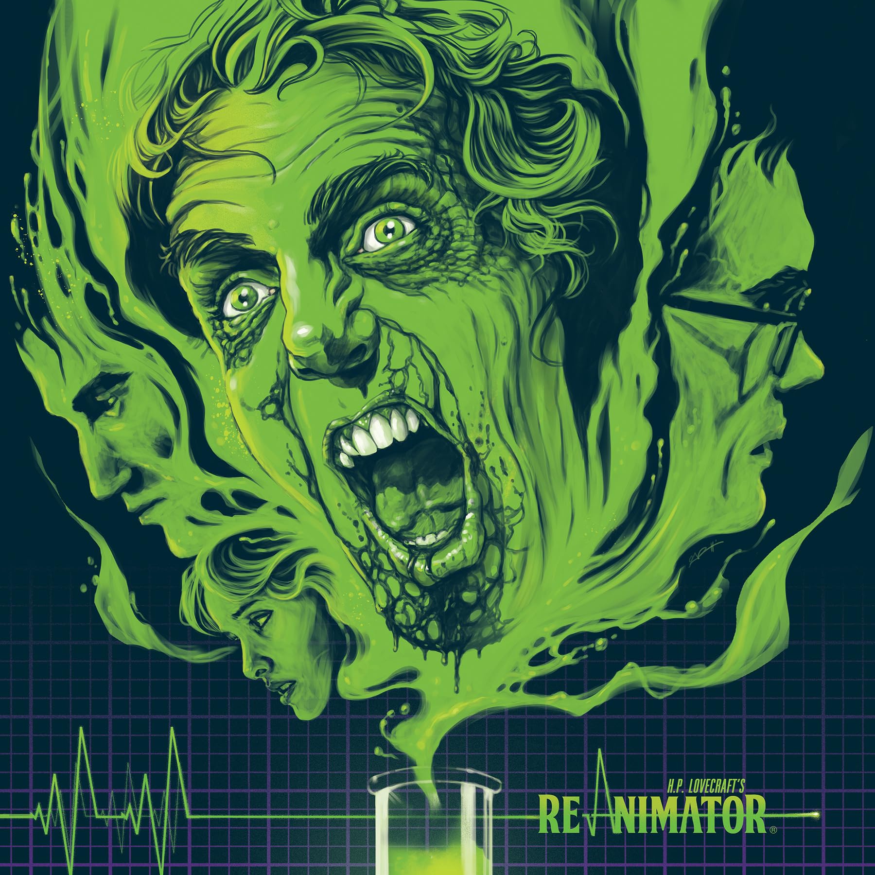 Richard Band - Re-Animator Soundtrack Vinyl LP Neon Green Waxwork Records New