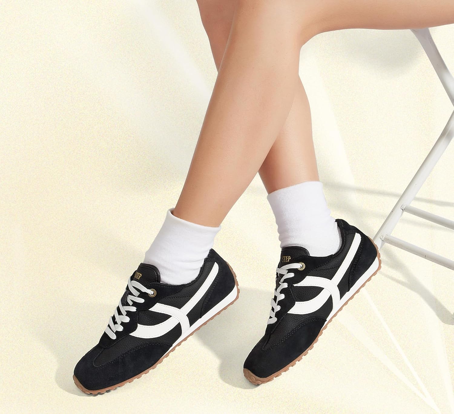 LUCKY STEP Women's Fashion Sneakers - Casual Retro Running Shoes - Non Slip Lightweight Trendy Comfortable Walking Footwear - Image 3