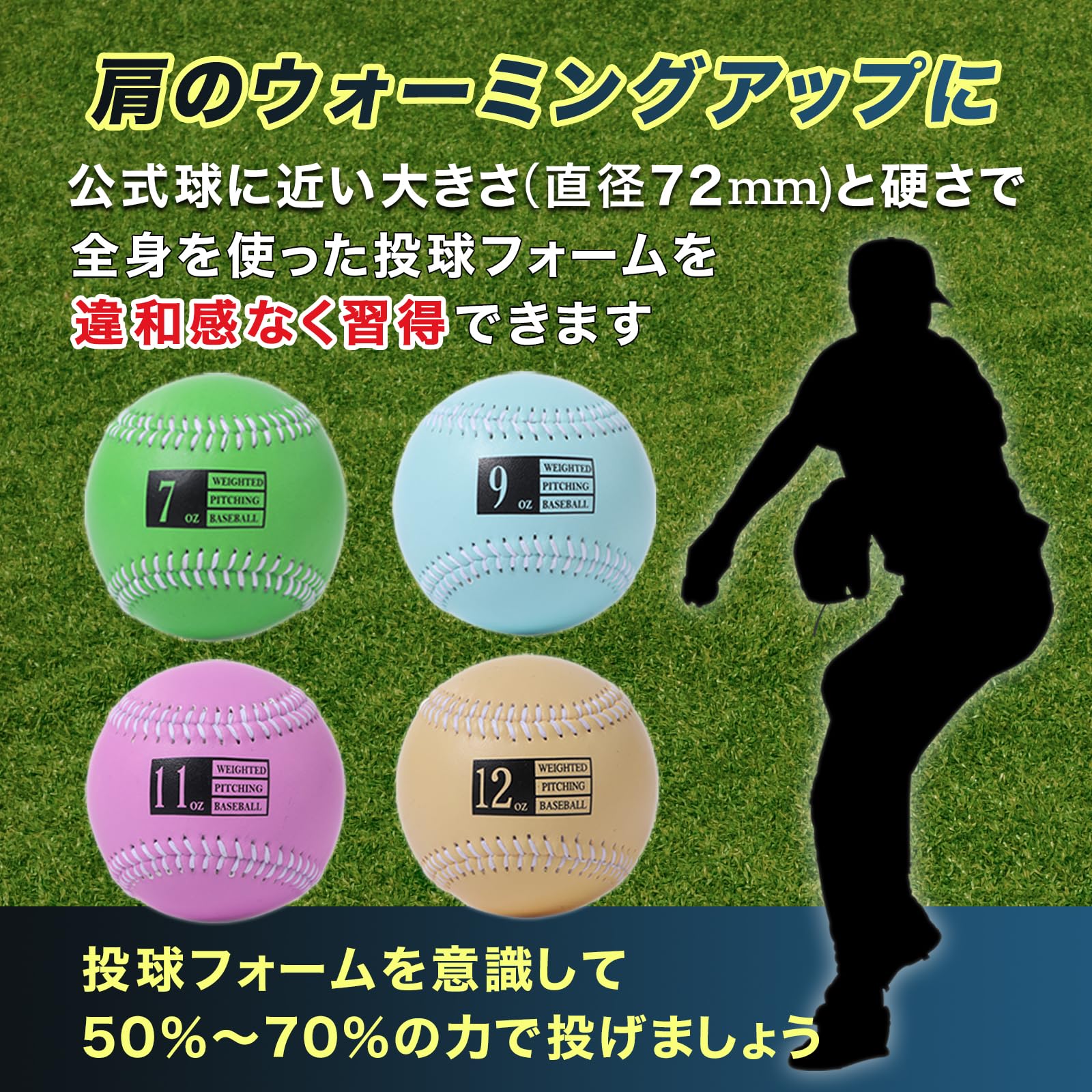 Amazon | Anopono ウエイトボール パワーボール 4種セット野球