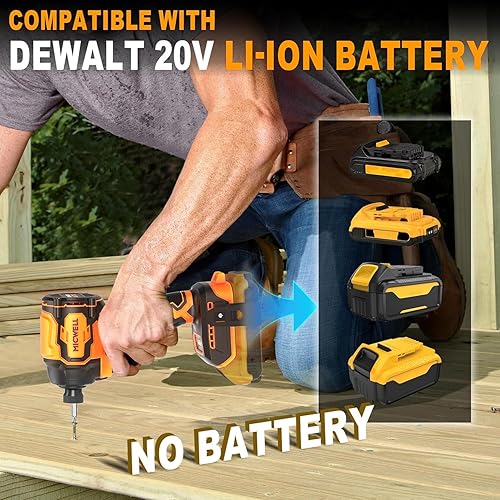 Miniatura 2 de Kit combinado de destornillador de impacto inalámbrico y taladro (solo herramienta) compatible con batería Dewalt de 20V Max, hasta 2300 in-lbs