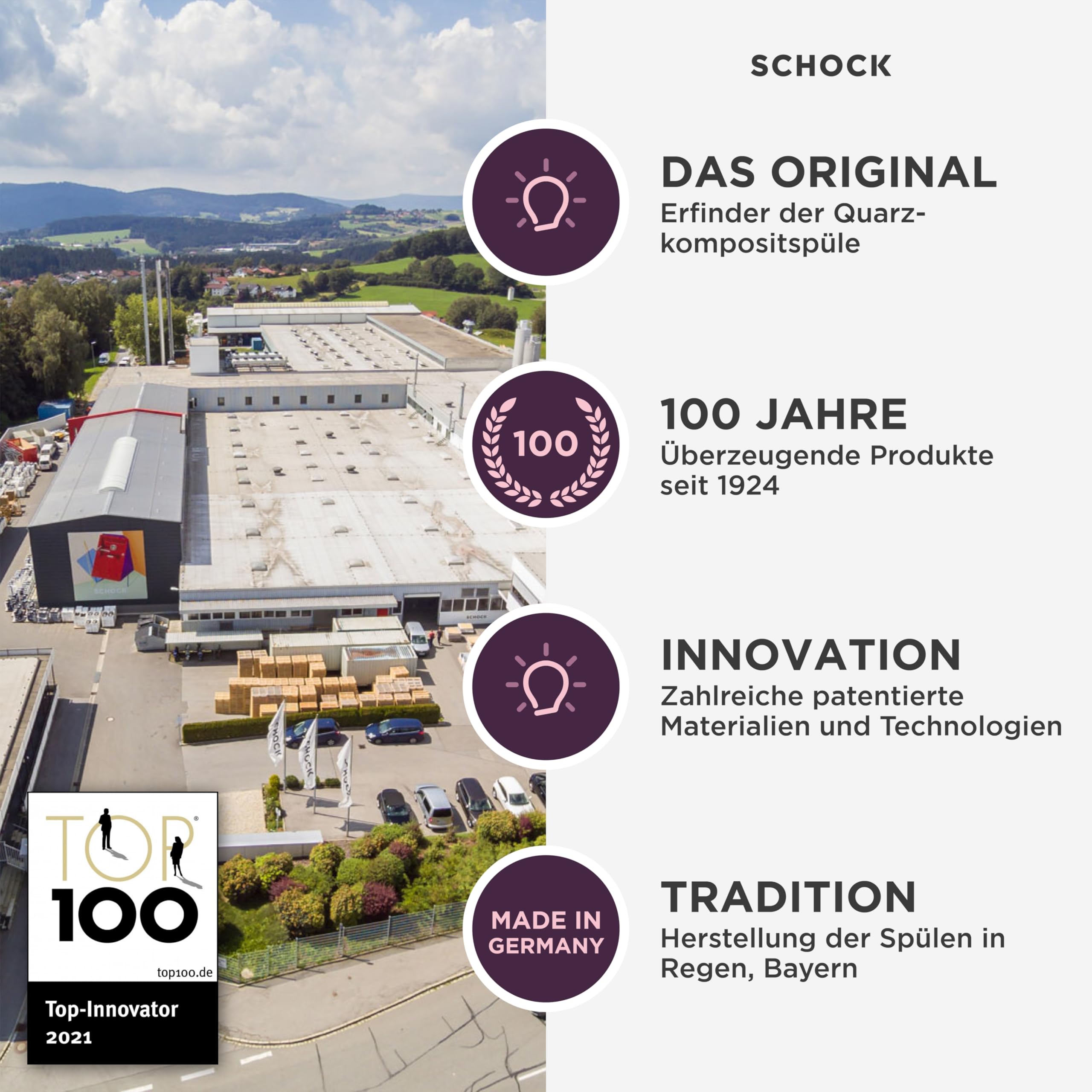 SCHOCK® Küchenarmatur Epos Bronze I braune Hochdruck Armatur mit ausziehbarer Schlauchbrause I 360° drehbar I Spültischarmatur mit Standard-Norm-Anschlüssen I modernes Design I Einhebelmischer