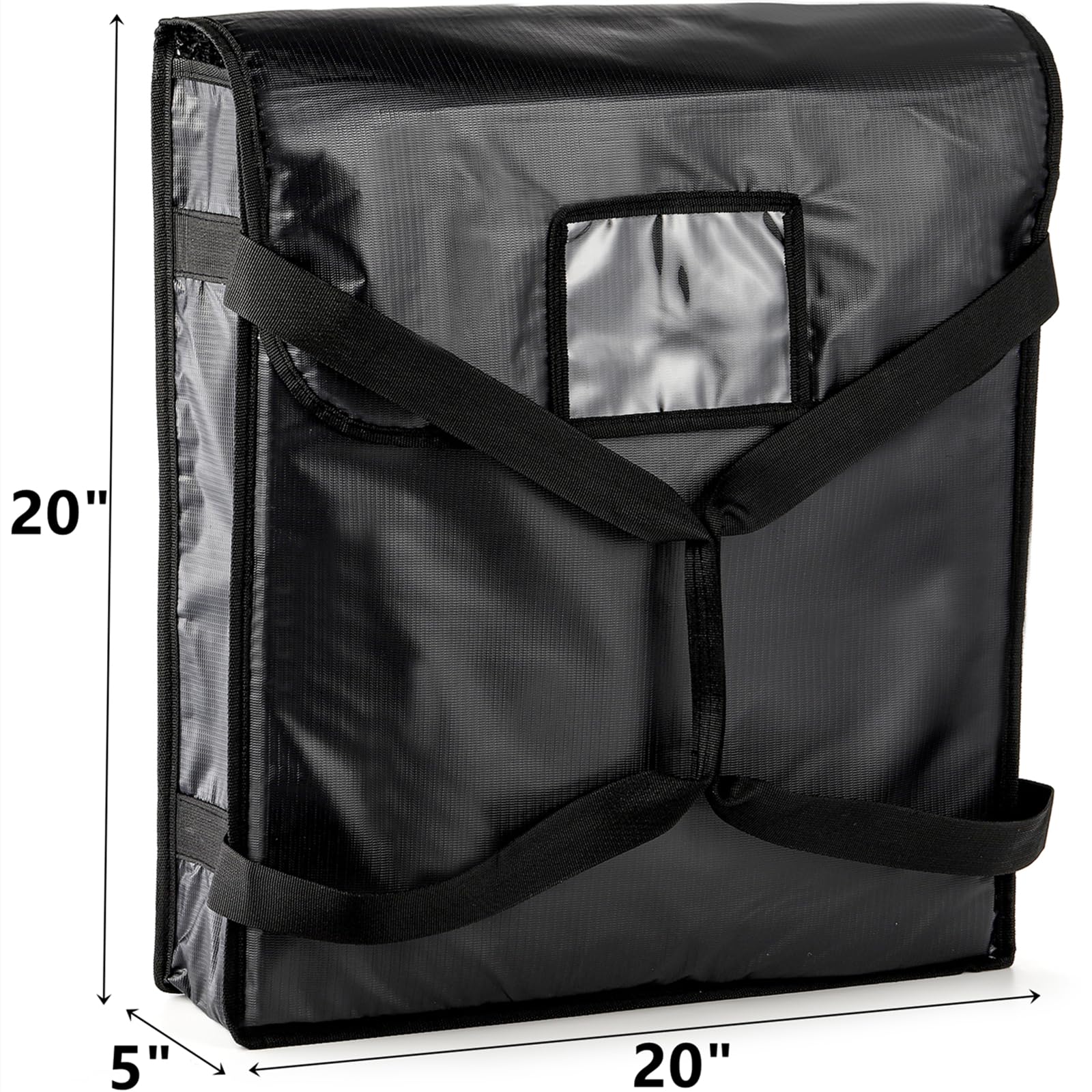 DEAYOU Bolsa para Pizza y Comida para Entrega de Pizza, Bolsa térmica Profesional para Pizza Caliente, para Transporte, Catering, sin Humedad, Resistente, 51 × 51 × 13 cm, Color Negro