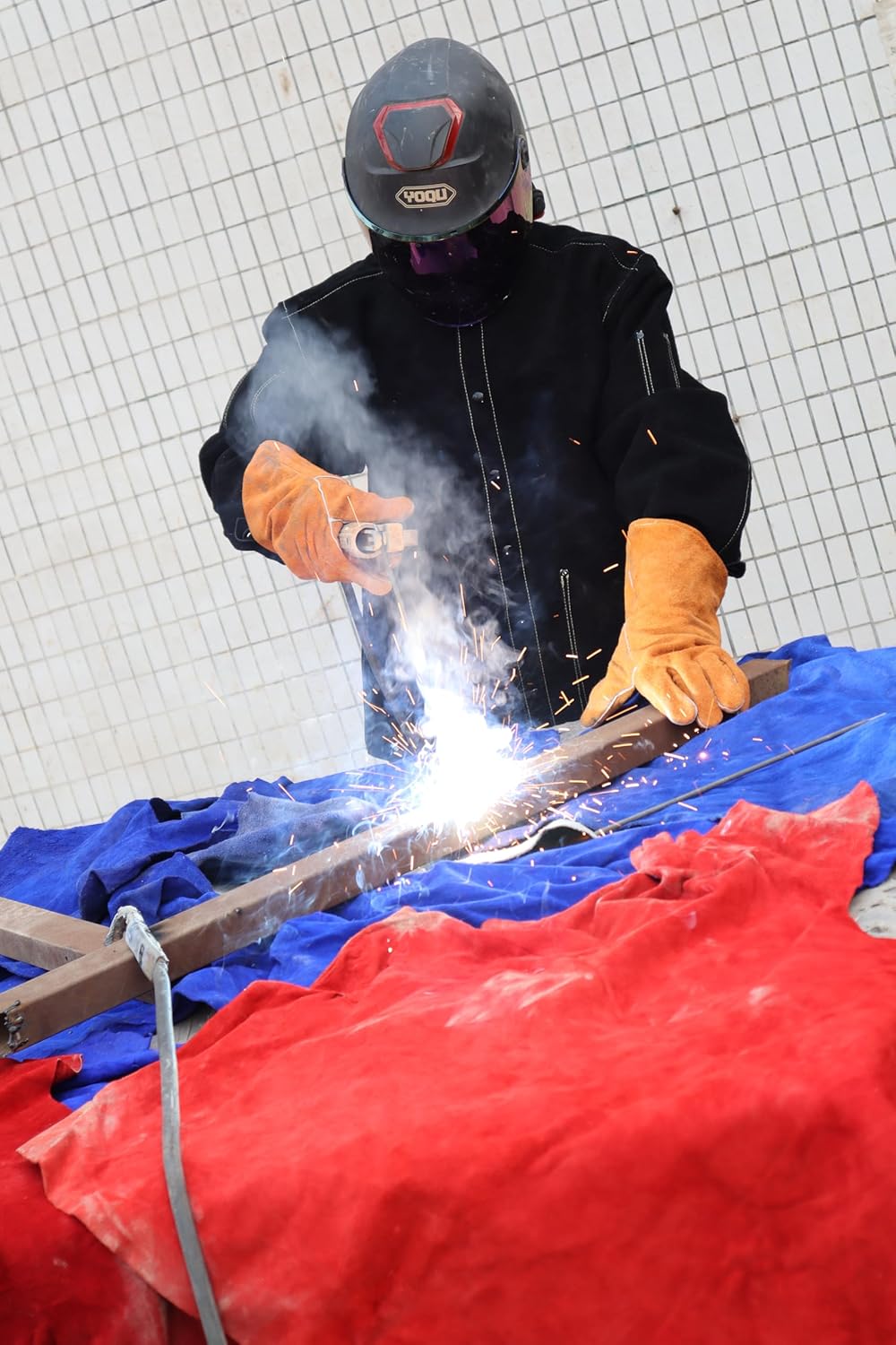 Leather Welding Jacket,Heavy Duty Safety Coat,Heat and Flame Resistant - Image 3