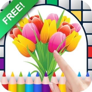 Tulips Color by Number - FREE Pixel Art Game - Coloring Book Pages - Happy, Creative & Relaxing - Paint & Crayon Palette - Zoom in & Tap to Color - Share Creations with Friends!