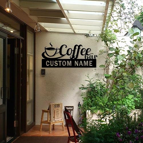 Miniatura 3 de Letrero de barra de café, letrero de metal personalizado para barra de café, tablero de publicidad de cafetería, decoración de pared de cocina,