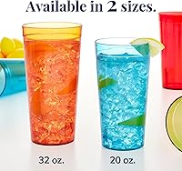 Vista 3 de Café. 16 piezas, resistente a la rotura, 20 oz. Vasos para bebidas con calidad de restaurante, Multicolor
