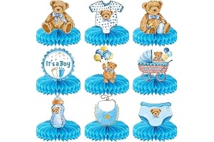 9 Piezas de Osos Centro de Mesa Panal para Bebes