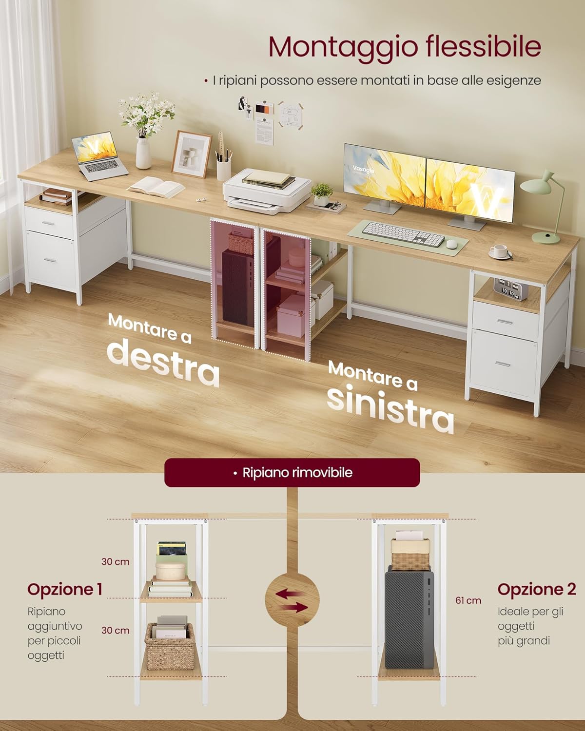 VASAGLE Scrivania per Computer immagine 5
